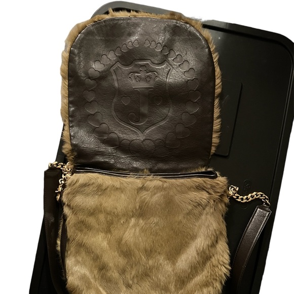 🚫SOLD🚫 Vintage Juicy Couture Fur & Leather Crossbody Messenger Bag - Picture 5 of 8